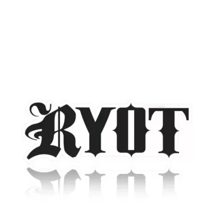 RYOT Die Cut Logo Sticker 6″ 20pk - color#Black>White