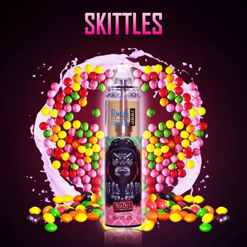 FUMOT Skittles Tornado 7000 Puff Bar R and M Pack Of 10 Vape Pen