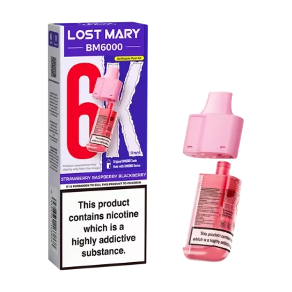 Strawberry Raspberry Blackberry Lost Mary BM6000 Refill Pack - 20mg - Vape Product (D092F1)