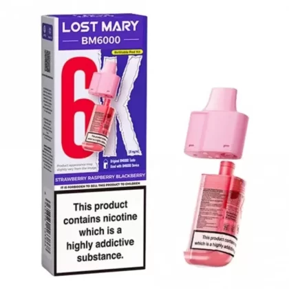 Lost Mary Strawberry Raspberry Blackberry BM6000 Nic Salt E Liquid Pods