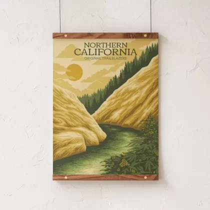 GoldLeaf Northern California Cannabis Travel Art Print