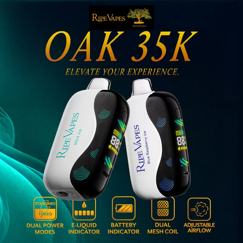 Assembled in USA | Ripe Vapes OAK 35K Disposable Device - 35,000 Puffs - Image 2