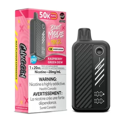 Flavour Beast Mode Max 2 – Raspberry Green Dew – 50,000 Puffs - Ecigdepot