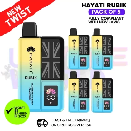Hayati Rubik 7000 Puff Blueberry Cherry Cranberry [PACK OF 5]
