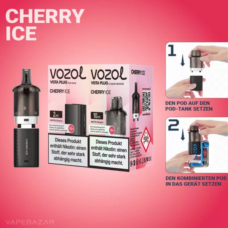 Vozol Vista Plug – Cherry Ice Starter Kit - Vapebazar - Image 2