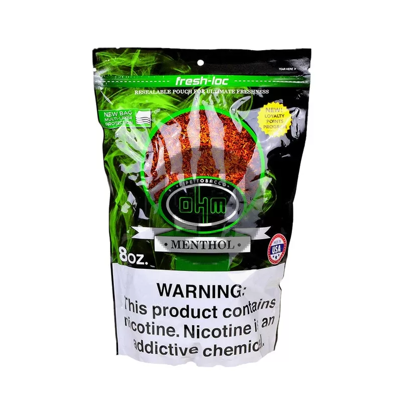 OHM Menthol Pipe Tobacco 8 oz. Bag - Ejuicewarehouse