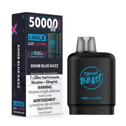 Flavour Beast Level X G2 Ultra Pod [ONTARIO] - Flavour#Bomb Blue Razz>Cherry Blast Iced>Extreme Mint Iced>Frizzy Peach>Frozen Fruit Bomb Iced>Mega Mango Iced>Polar Mint Iced>Purple Sparkle