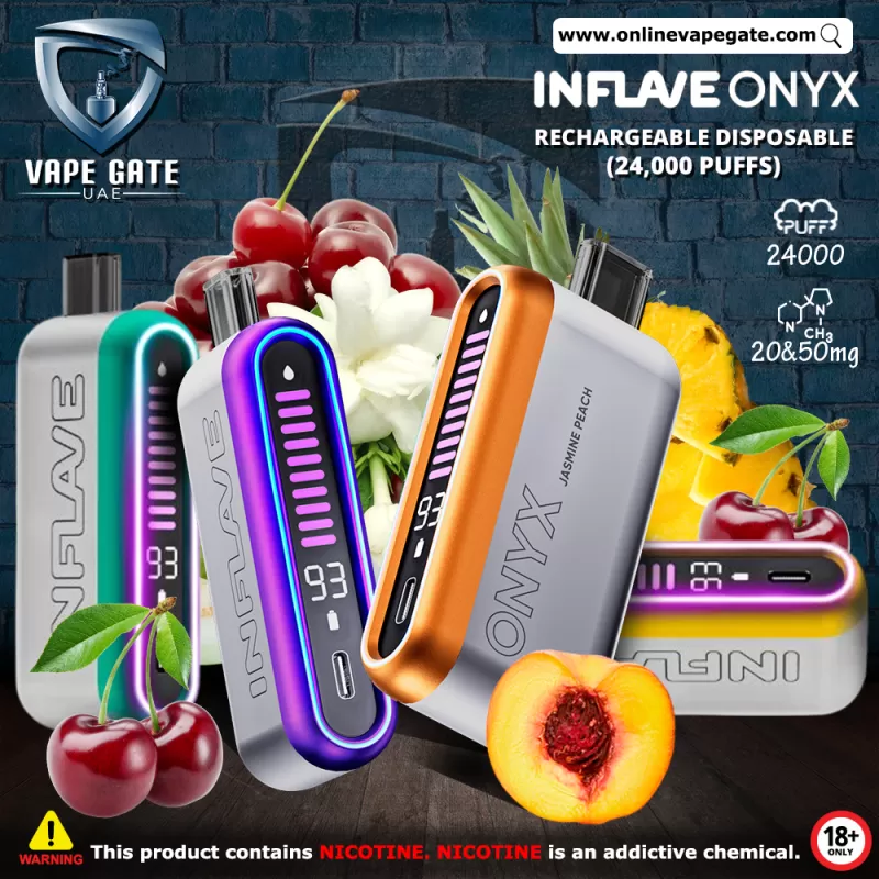 Inflave Onyx Rechargeable Disposable Vape (24,000 Puffs) - Sour Blackcurrant / 20 mg