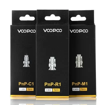 Voopoo PnP Coils - Type#0.8 Ohm>1.2 Ohm>0.3 Ohm Mesh>0.2 Ohm Mesh>0.6 Ohm VM4 (Mesh)>0.6 Ohm M2 (Regular)>0.15 Ohm Mesh>0.2 Ohm TW20>0.3 Ohm TW30 (FFF707)