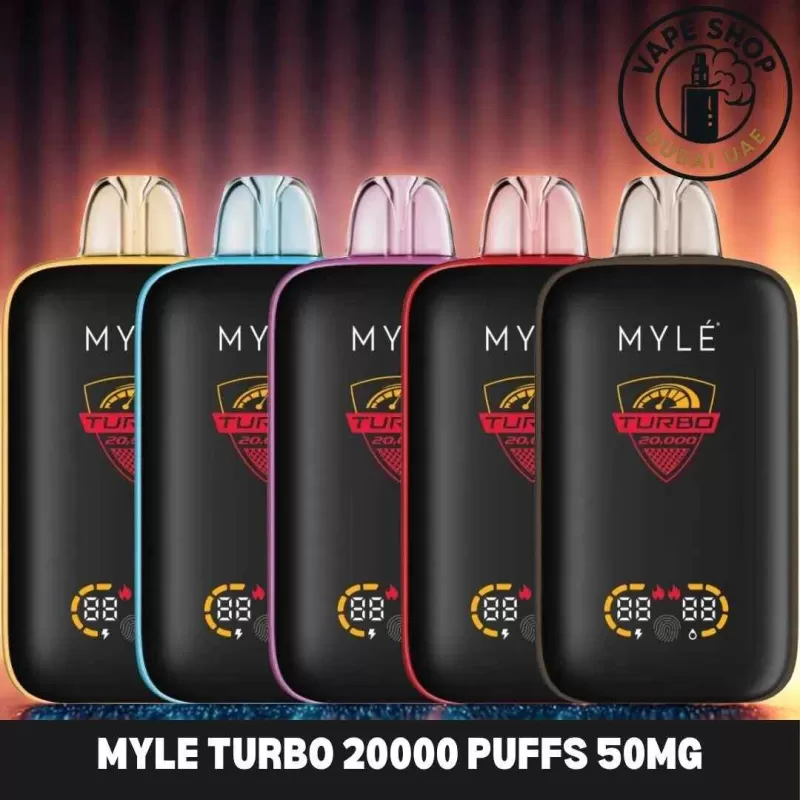 MYLE Turbo 20000 Puffs 50MG Disposable Vape in Dubai - Vape Product, BOX OF 5 PCS; Blueberry Watermelon, Casa Banana