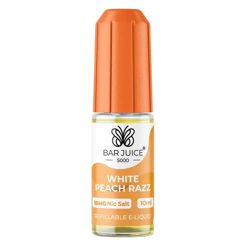 Bar Juice 5000 White Peach Razz Nic Salt Vape Juice 10ml - Strength#10mg>20mg