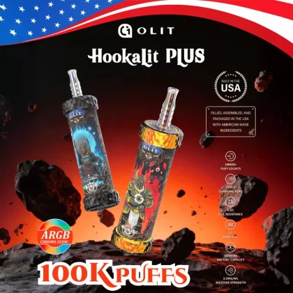 Assembled in USA | OLIT HookaLit PLUS 100K Disposable E-Hookah - 100,000 Puffs - Blueberry 🆕