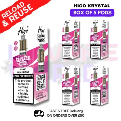 Pink Lemonade Krystal Higo Max Replacement Pods BOX OF 5