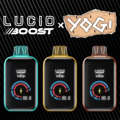 LUCID BOOST x YOGI 20,123 Puff Disposable Device - 20,123 Puffs - Peanut Butter Banana Granola (YOGI E-Liquid)