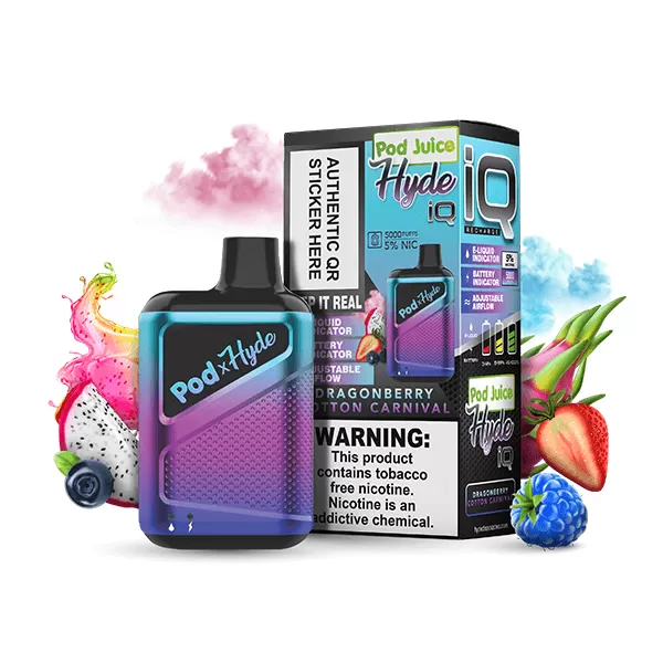 Pod Juice - Hyde IQ Disposable | 5000 Puffs | 8mL *** - Kiwi Apple Pomberry Ice - Image 2