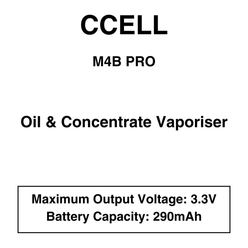 CCELL – M4B Pro Concentrate Vaporiser Pen – 510 Thread – Battery Only - Vapeys Co Nz