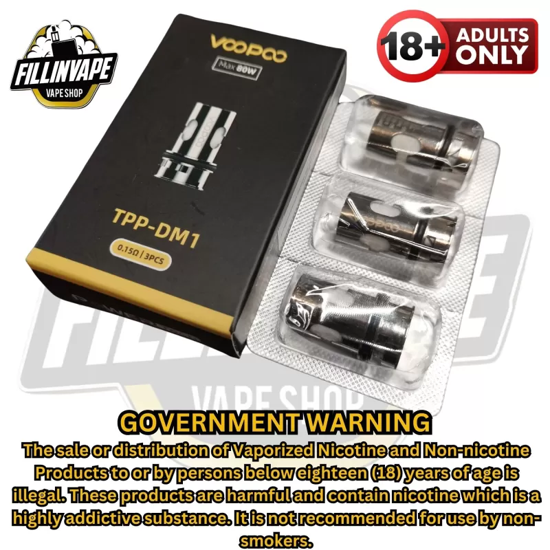 Voopoo TPP Replacement Coils - 3pcs/pack / DM4 0.3 (32-40w) - Image 2