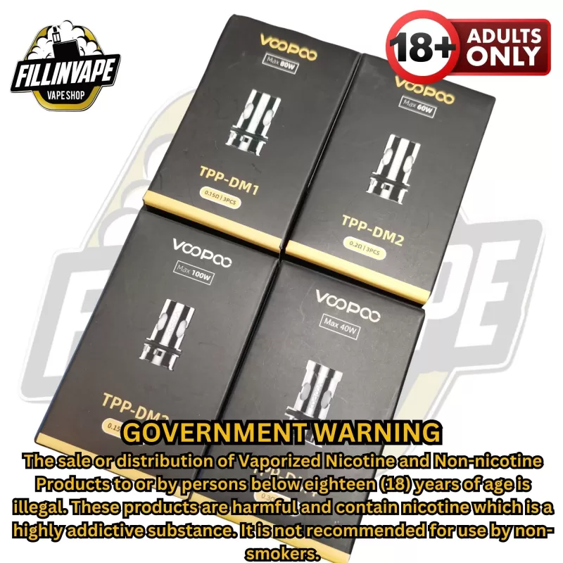 Voopoo TPP Replacement Coils - 3pcs/pack / DM4 0.3 (32-40w) - Image 3
