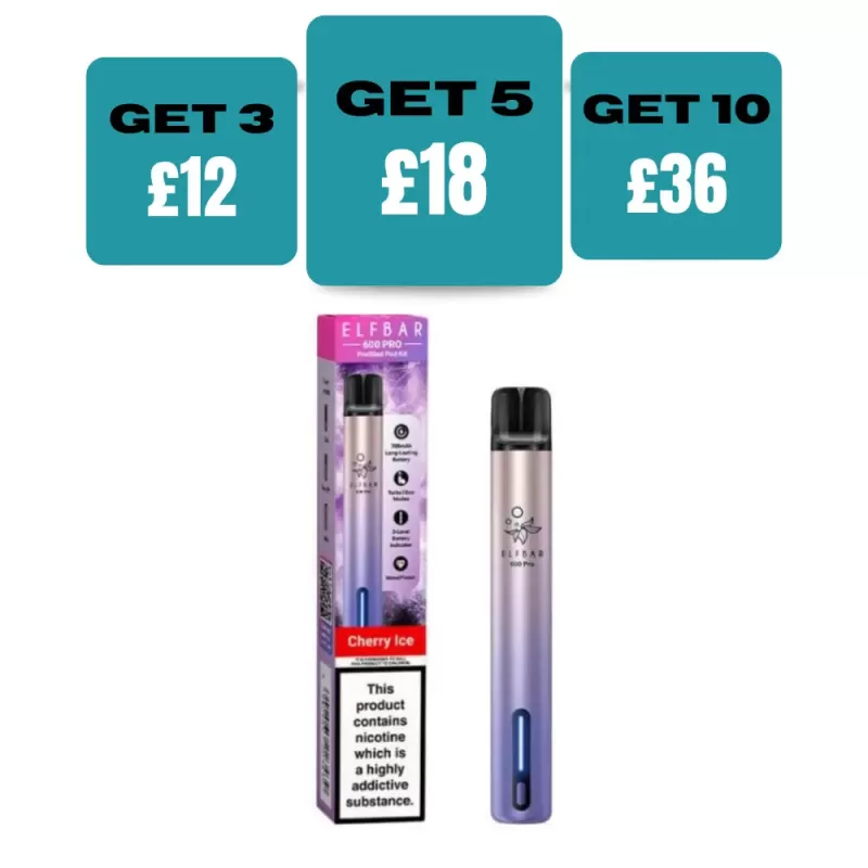 Elf Bar Pro 600 Prefilled Pod Vape Kit - Aurora Cyan (Bluebrry sour raspberry)