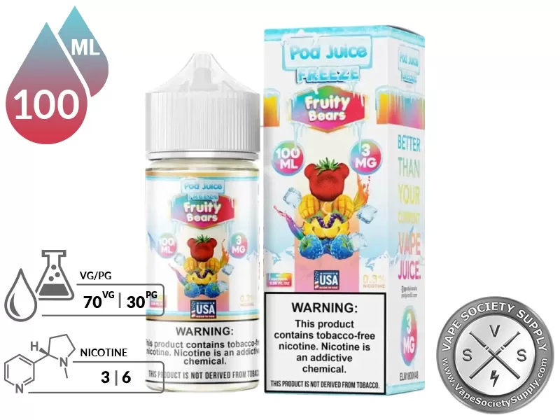 Fruity Bears Freeze Pod Juice 100ml - Vape Product, Vape Product - Image 3