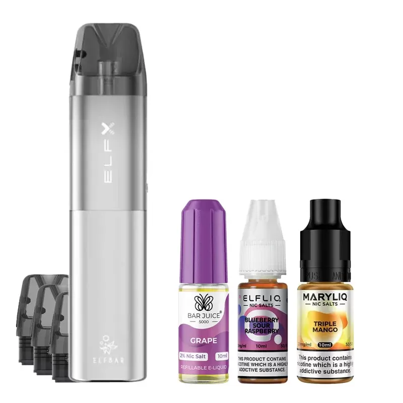 Elf Bar ELFX Fruity Bundle - Colour#Silver>Black>Blue>Gray>Pink>Purple (88FE17)