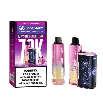 DRAGON STRAWNANA LOST MARY NERA FULLVIEW 70K DISPOSABLE VAPE KIT