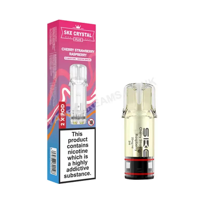 SKE Crystal Plus Cherry Strawberry Raspberry Prefilled Pod - Vapestreams Co