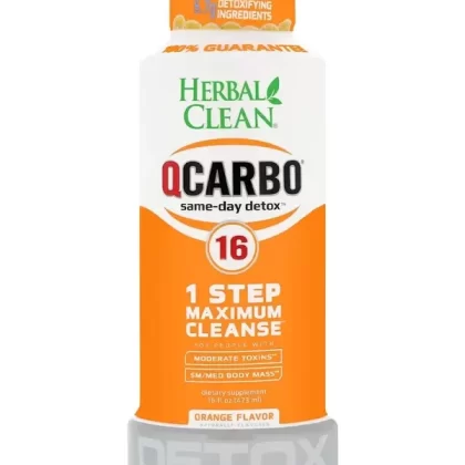 Orange Herbal Clean QCarbo16 Same-Day Premium Detox Drink 16 Fl Oz
