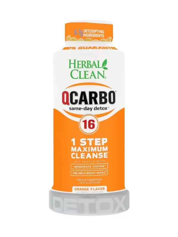 Orange Herbal Clean QCarbo16 Same-Day Premium Detox Drink 16 Fl Oz