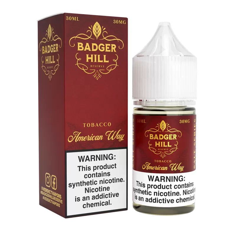 BADGER HILL RESERVE SALT - American Way - 30ML E-Liquid - 50MG