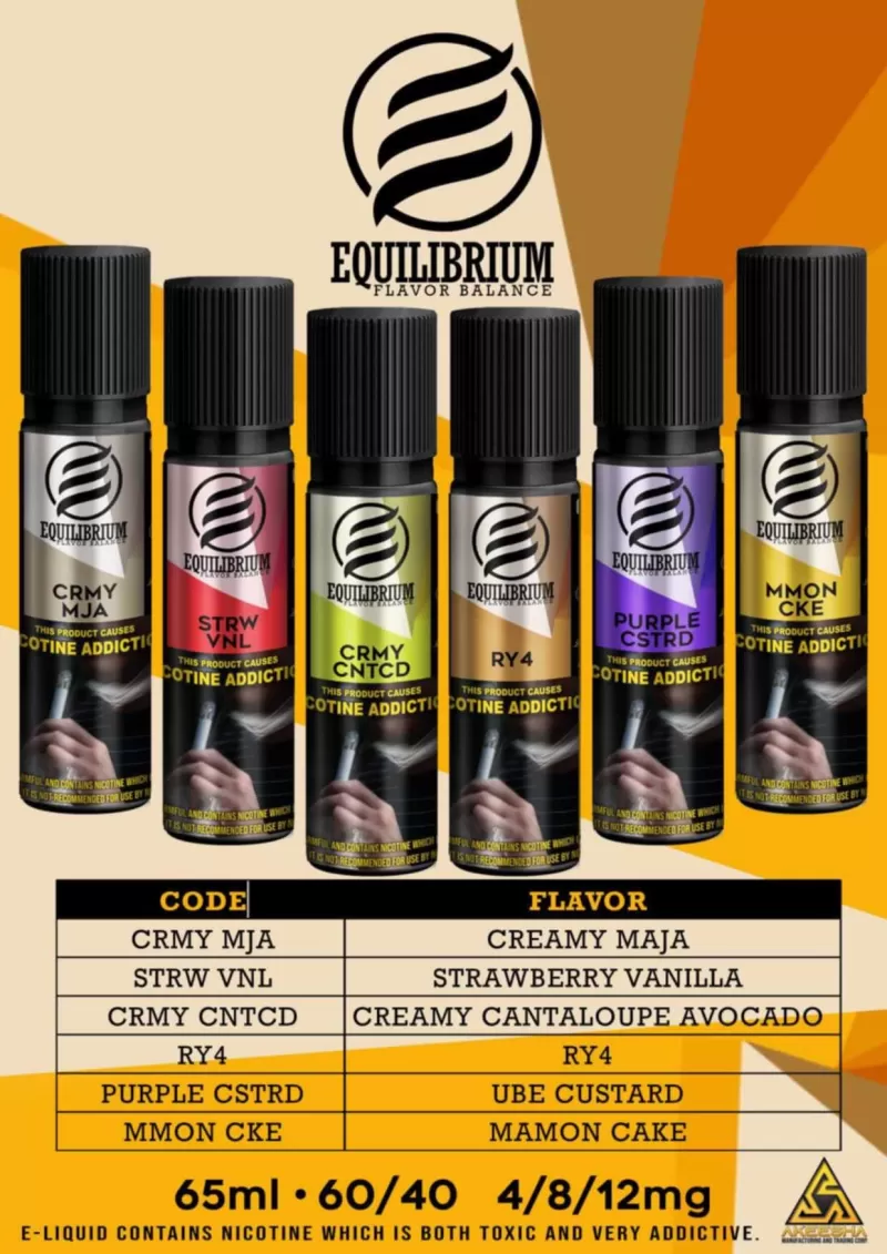 Equilibrium 60ml 50vg/50pg 12/24/36mg freebase ejuice - MJA (creamy maja) / 12mg - Image 2