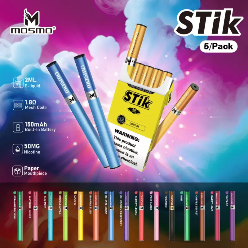 MOSMO STiK Disposable E-Cig Device – 5 Pack - Blue Slushee