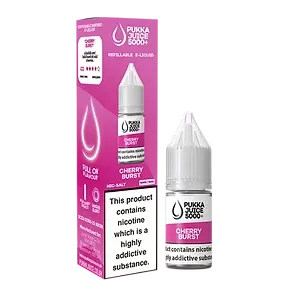 Cherry Burst Pukka Juice 5000+ Nic Salt E-Liquid – 10ml, 10mg/20mg, Pack of 10