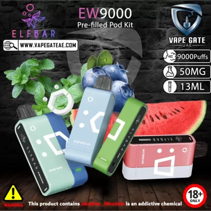 ELF Bar EW9000 Puffs Disposable Pre-filled Pod Kit - Blackberry Cherry Pomegranate - Purple (Device) / 50 mg