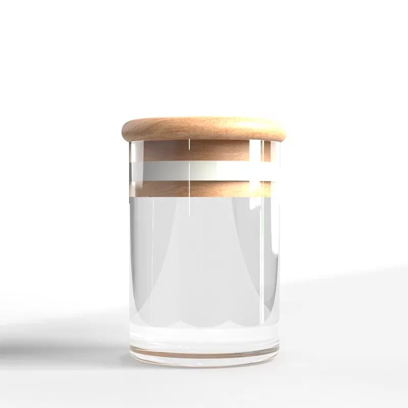 Stash Weed Jar | Straight Sided w/ Wooden Lid | 1oz – Clear – 200 Count