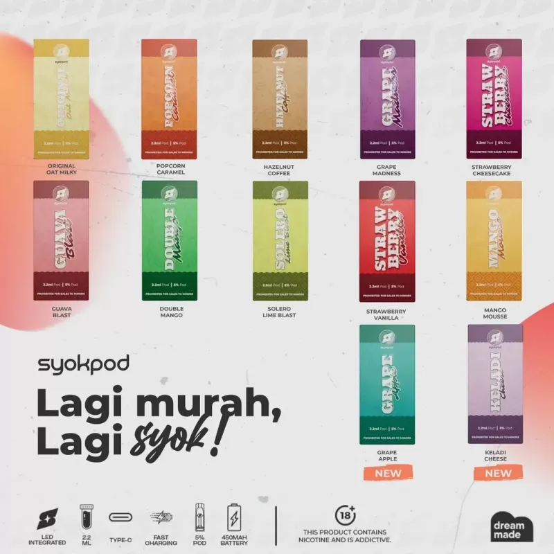 Syokpod Close Pod 2.2ml Prefilled Cartridge By Dream Made - Vapeandgo Com My - Image 2