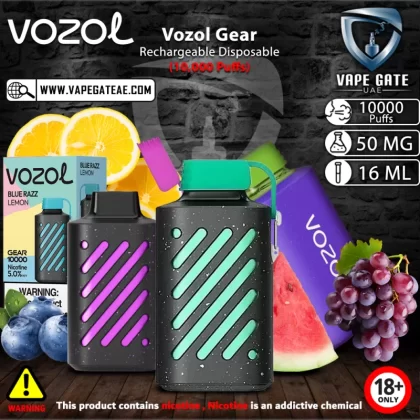 Vozol Gear Rechargeable Disposable Vape (10,000 Puffs) - Blue Razz Ice / 50 mg