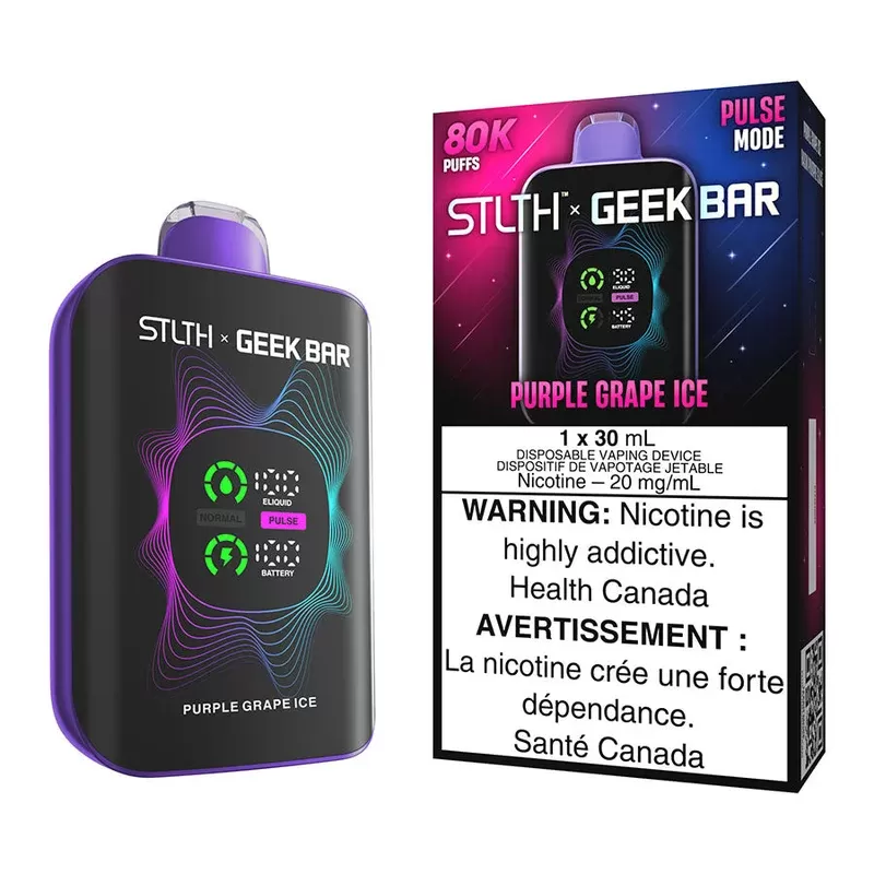 STLTH X Geek Bar Disposable Vape Device – Purple Grape Ice - 20mg/mL