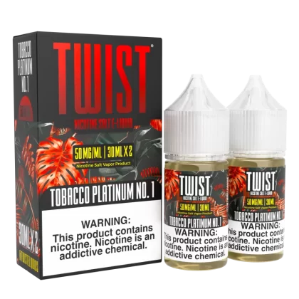 TWIST Nicotine Salt E-Liquid - Tobacco Platinum No.1 - 60ML E-Liquid (Twin 30ML Pack) - 35MG