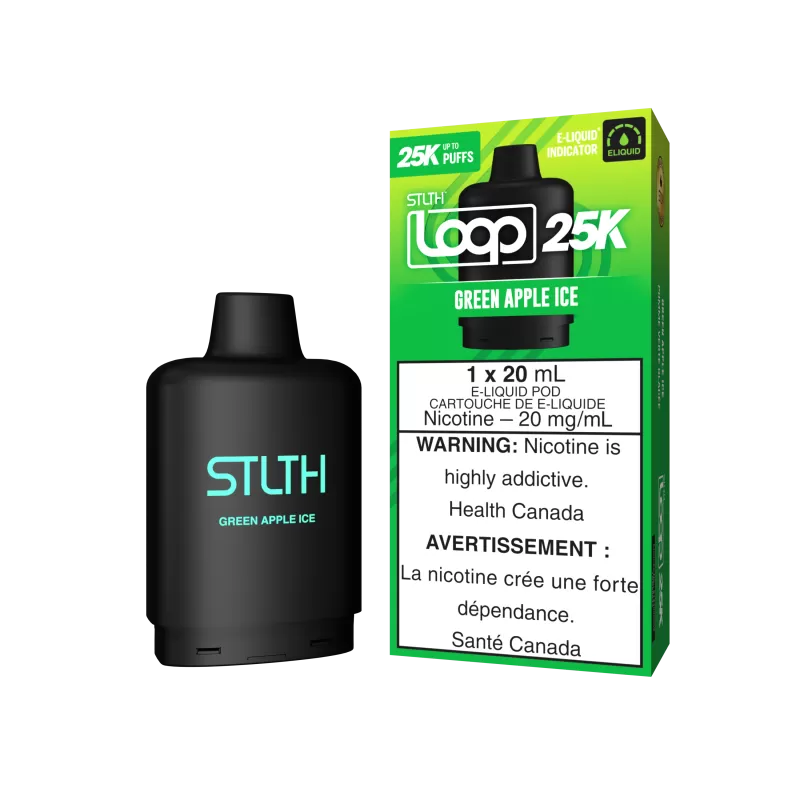 STLTH LOOP 25K Pod Pack - Green Apple Ice - 20 mg/mL (wholeseller) - Excise ON, 20 mg/mL - ON (0408CD)