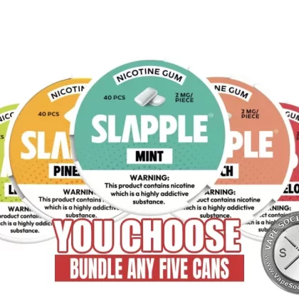 [5-Pack] Slapple Nicotine Gum Bundle