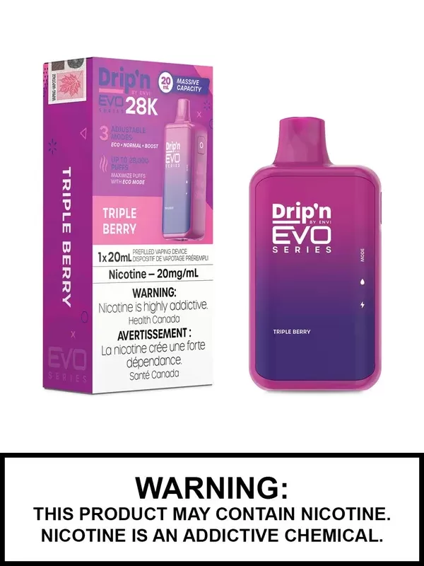 Triple Berry Drip’n EVO 28K Disposable Vape