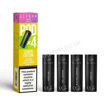 Elf Bar 4 in 1 Lemon Edition Prefilled Pods - Vapestreams Co
