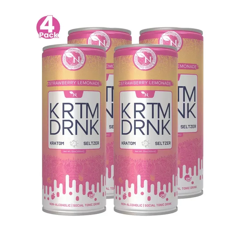 KRATOM BEVERAGE – STRAWBERRY LEMONADE – 80MG – 4 PACK