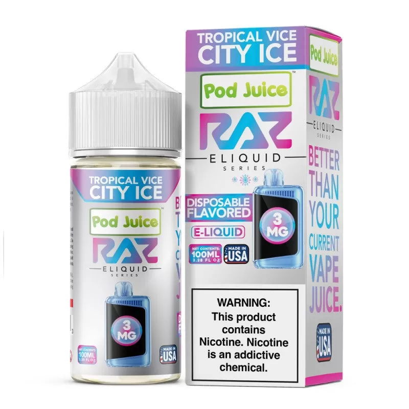 RAZ x Pod Juice Synthetic E-Liquid 100ml - Watermelon Skittz / 6mg - Vapeciga