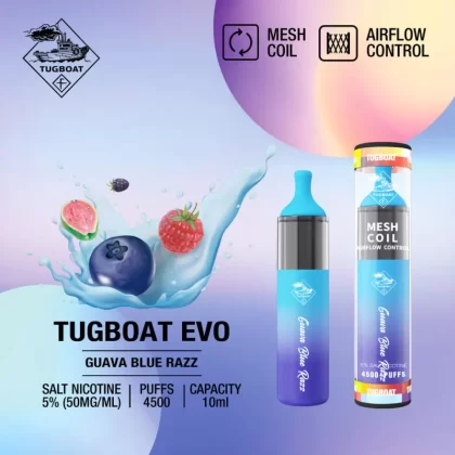 TUGBOAT EVO 4500 PUFFS – GUAVA BLUE RAZZ