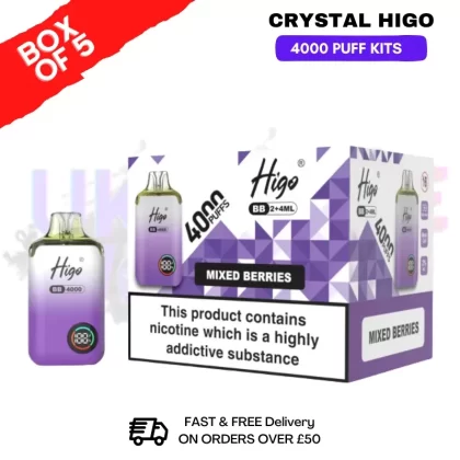Mixed Berries Crystal Higo 4000 Pod Kits Box Of 5