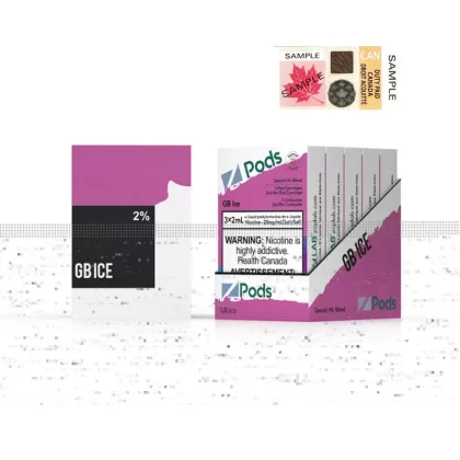 Zpods STLTH Compatible – Wiggly B Ice - Nicotine#Supreme Nic Blend - 20 MG with 50 MG Throat HitOutside Ontario>Ontario