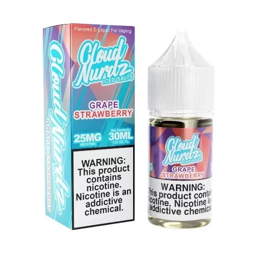 Cloud Nurdz Iced Salt E-Liquid – Grape Strawberry 30ml