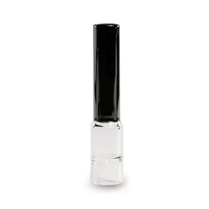 Black Glass Mouthpiece for Arizer Air, Air 2, Air MAX, Solo, Solo 2, Solo 2 MAX, Solo 3 - Curved, Long; Black/Clear